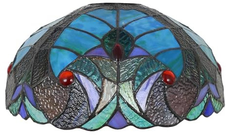 Paralumi da 12 pollici in stile sostituzione paralume in vetro colorato solo apertura di montaggio da 1-5/8 pollici per lampada a pavimento ad arco a sospensione Light scrivania con soffitto di luce,