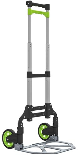 HOMCOM Carrello Portapacchi Pieghevole Capacità 70 kg con Maniglia Telescopica, Carrellino Porta Tutto in Alluminio con Ruote per Officina e Casa, Argento