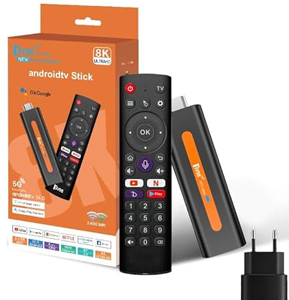 Android TV Stick 4K DDR4 2GB RAM 16GB ROM H313 Quad-Core 64bit WiFi5 Dual 2.4G/5G WiFi HDR10+ HD Smart TV Stick Box (H6 2+16 App)