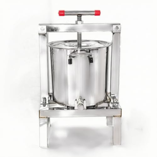Etyldya Presse à Miel Manuelle Extracteur Miel Presseur Extracteur Presse Cylindrique en Acier Inoxydable à Roulement Fermé et Quatre Pieds Adaptée aux, Roulement Entièrement Fermé