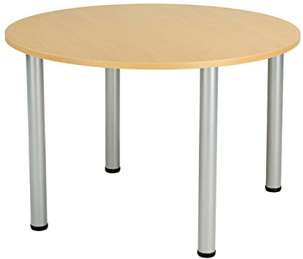 Office Hippo Circular Office Table, Sturdy & Robust Round Table Desk, Circular Work Table For Home Office, Ideal For Canteen, Boardroom or Meeting Room, Versatile Desk Table - Oak