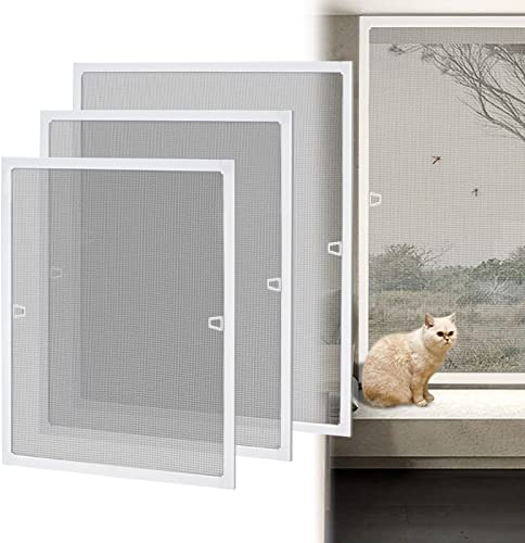 LZQ Mosquitera para ventana con marco de aluminio sin agujeros ni tornillos, 100 x 120 cm, color blanco