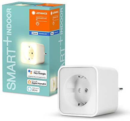 LEDVANCE Smarte Steckdose mit Bluetooth Mesh Technologie und integriertem Nachtlicht zur Einbindung konventioneller Geräte ins Smart Home, steuerbar mit Alexa, Google und Apple, NIGHTLIGHT PLUG,4-Pack