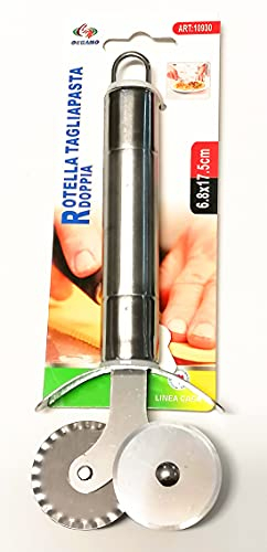 Oceano Tagliapasta Doppia Rotella, in Acciaio Inox - Dimensione 6.8 x 17.5 cm