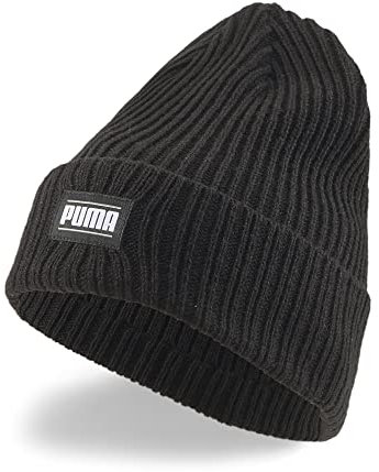 PUMA Unisex Ribbed Classic Cuff Beanie, schwarz, Einheitsgröße
