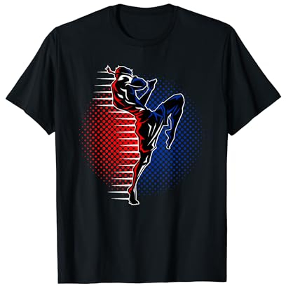 Muay Thai MMA Fighter Kampfsport Kickboxen Handschuhe Boxen T-Shirt