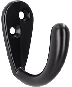 SIRO Kleiderhaken Neukirchen, Schlicht, Druckguss schwarz matt pulverbeschichtet, 43 mm x 38 mm x 19 mm, LA 10 mm, 746/PB12