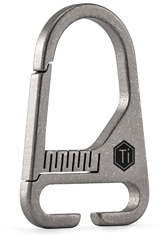 KeyUnity KB00 Gancio a clip per imbracatura in titanio, moschettone con chiusura a scatto per portachiavi, borsa Molle e tracolla