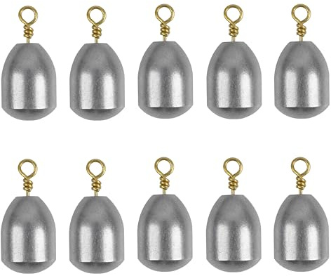 Iron Fishing Weights Sinkers, 20pcs Bass Casting Sinker Weights with Ring Drop Fishing Sinker and Weights for Saltwater Surf Sea Fishing (20pcs 3.5g)
