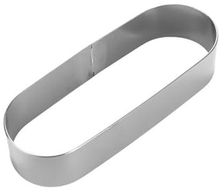 Stainless Steel Mini Cookie Cutters Cake Ring, Long Oval Mousse Ring Mould Tart Ring, Metal Kitchen Baking Tiramisu Mould(120mm)