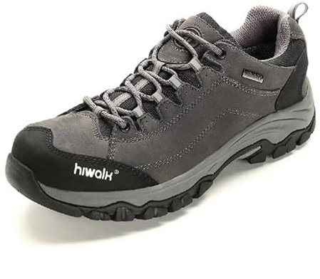 LUMPARLAND hiwalk Men's Waterproof Lightweight Hiking Trekking Camping Shoes Grey