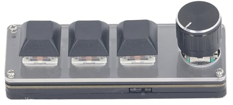Mini 3 Tasten Tastatur, USB verkabelte 2,4 G Kabellose Mechanische Gaming Tastatur mit Programmierbaren Tasten, Drehknopf, Austauschbar, Anpassbare Makro Hotkey EIN Tasten