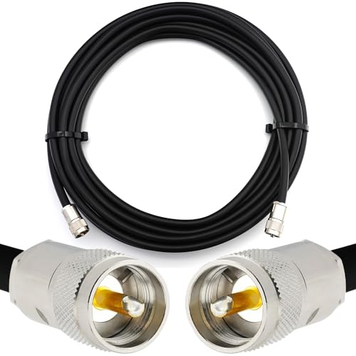 10m PL259 till PL259 CB koaxialkabel UHF RG213 — UHF Male till Male förlängningskoaxial 50 ohm — för HAM, CB Radio, Antenn, SWR Mätare, Amatörradio, Kortvågs RF