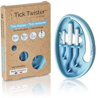 Tick Twister 3 Zeckenhaken für Hunde, Katzen und Menschen – Zeckenzange 3er Set mit Aufbewahrungsbox Sicheres Entfernen ohne Schmerzen – Ideal für Outdoor-Aktivitäten (Blau, 1er-Set)