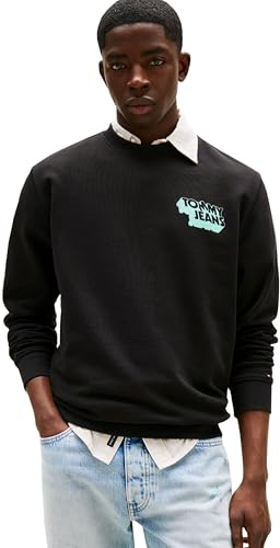 Tommy Jeans Sweat Homme Stack avec Col Ras-du-Cou
