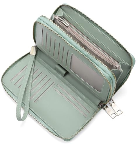 GAEKEAO Leder Portemonnaie Damen - Gross mit Vielen Fächern und Münzfach