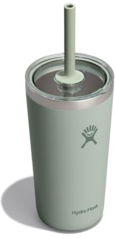 Hydro Flask All Around Tumbler Clear Straw Lid, Insulated Travel Mug, Insulated Coffee Cup 20 Oz Agave