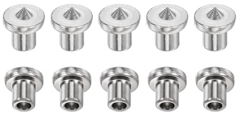 sourcing map 10 clavijas huecas de transferencia central, pasadores de centrado de 1/4 pulgadas (6 mm), herramienta de agujero de perforación con punta afilada para accesorios de herramientas de