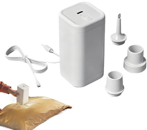 Pompa ad aria portatile per gonfiaggio elettrico con 3 ugelli | Pompa di gonfiaggio per esterni, giardino, patio, cortile, piscina, campeggio, viaggi, spiaggia
