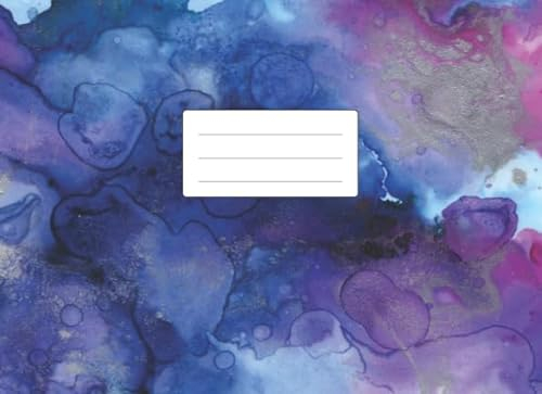 NOTENHEFT DIN A5 QUER: Viele Seiten | 55 Blatt | 100+ Seiten mit jeweils 6 Systemen | Musik Unterricht Komposition | Schule + Studium | Aquarell Motiv