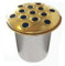 APAC 12CM QUALITY ALUMINIUM MEMORIAL GRAVE VASE, GRAVE POT INSERT BRITISH MADE 12CM (GOLD TOP)