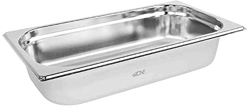 eZone 6x Gastronorm 1/3 Third Stainless Steel Bain Marie Food Container Pot Pan 65mm