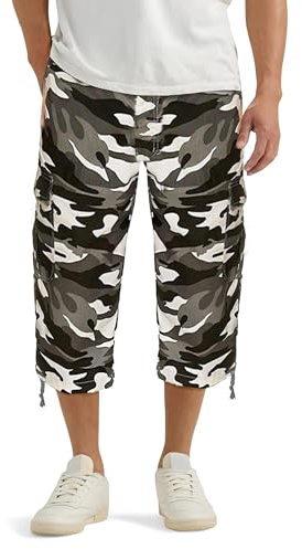 GA COMMUNICATIONS Mens Camouflage Shorts Elasticated Waist 3/4 Cargo Combat Pocket Summer Trousers