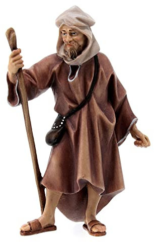 Holyart Belén Val Gardena: Hombre para Elefante de pie Madera belén Original Madera Pintada Val Gardena 12 cm