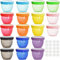 Youngever 18 Pack 120ML Small Food Containers with Lids, 1/2 Cup Mini Food Storage Containers, Condiment, and Sauce Containers, 9 Assorted Colors, with Lids Labels