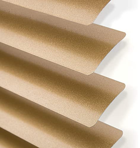 Aluminium Gold Home Office Venetian Window Blinds,Internal Aluminium Venetian Blinds Sun Shade,Light and Glare Protection,25mm Metal Slats Blackout Curtain,with Fixings,Custom (W90xH100cm(36x39in))