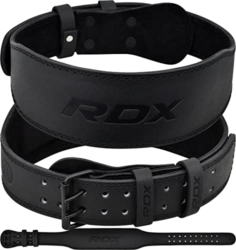 RDX 4” 6” Gimnasio Cinturón Levantamiento de Pesas, Cuero Soporte Lumbar Acolchado, 10 Agujeros Ajustable, Musculación Entrenamiento Peso Belt Halterofilia Powerlifting Fitness Gym Ejercicio, Hombre