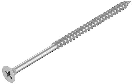 SECCARO Tornillo para madera aglomerada, 5 x 120 mm, acero inoxidable V2A, VA A2, rosca parcial, 75 unidades