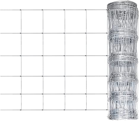 Camerina Gartenzaun Verzinkter Stahl 50x1,6 m Silbern Hasendraht Feinmaschig Metallgitter Maschendrahtzaun Netz