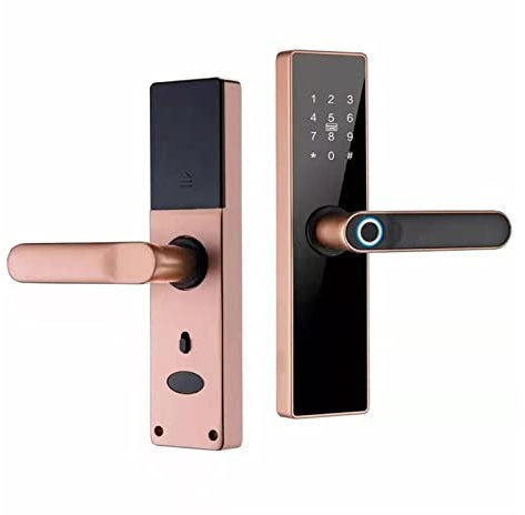 STRAFBRG Maniglia per porta intelligente Serratura elettronica Tuya Smart Door Lock Blocco impronte digitali Chiave IC Card Carica USB for Smart Home Serrature intelligenti antifurto(4585)