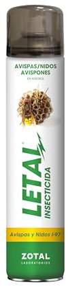 Zotal LETAL® Avispas y Nidos I-97 Aerosol Insecticida | Elimina Avispas, Avispones y Nidos al Instante | Uso Interior y Exterior | 1000 ml