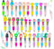 MOPQMKT 20PCS Kugelschreiber 4 Farben Mehrfarbiger Versenkbare Kugelschreiber Kinder Mehrfarbiger Stifte Multicolor Pen Mini Tierische für Kinder Schüler Hausaufgaben Schule Büro Geschenke