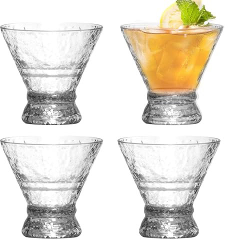 Juego de copas de cóctel Margarita | Copas de vino pequeñas de 200 ml | Elegante kit de bebida para reuniones familiares, hogar, bar y club nocturno | Perfecto para cócteles y vino, copas de cóctel