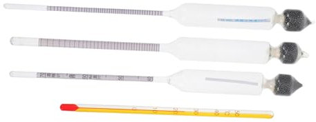 Cabilock 3st Alkoholmessgerät Thermometer Alkoholtest Zu Hause Alkohol-aräometer Für Wein Hydrometer Weintestmessgerät Alkoholprozenttester Wein Aräometer Alkoholmeter Glas