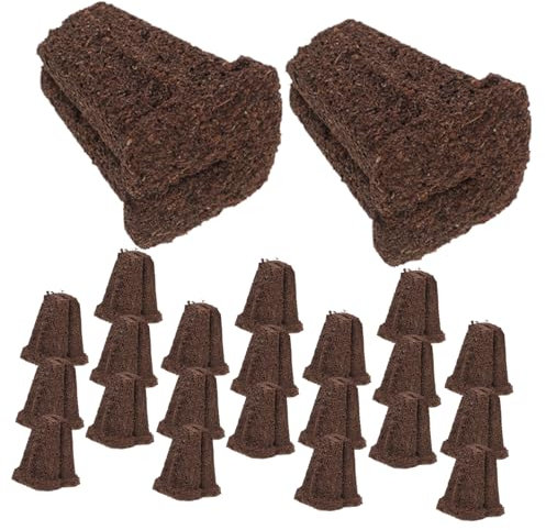 KITANDOVE 30 Piezas Bloque de plántulas de algodón de carbón Tierra para macetas de jardinería Interior Accesorios de jardineria Cultivo hidropónico casero turba de Dark Brown
