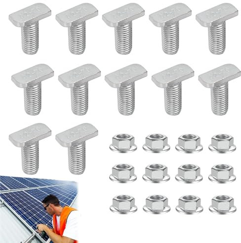 Tornillos de cabeza de martillo, 12 tornillos de cabeza de martillo, acero inoxidable m8 x 20 mm, tornillo de cabeza de martillo con tuercas dentadas de bloqueo, tornillos de acero inoxidable para