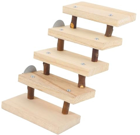 Alnicov Cage à Oiseaux en Bois pour Hamster, Souris, Animal de Compagnie, balançoire, échelle à 5 Niveaux, escalier, Plateforme, Pont, tremplin, Outil d'entraînement