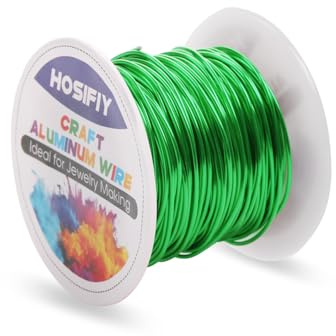 Filo per Artigianato 1mm Alluminio Verde - Filo per Sculture DIY, Gioielli, Fiori, Tessitura - Bobina da 30 Metri