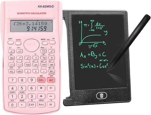 KK-82MS-B/KK-82MS-D Calcolatrice Scientifica Portatile per Ingegneria con Tastiera Scrivibile Easerabile da 4,4 Pollici LCD, Calcolatrice Notepad Professionale Portatile per Ufficio, Scuola (Rosa)