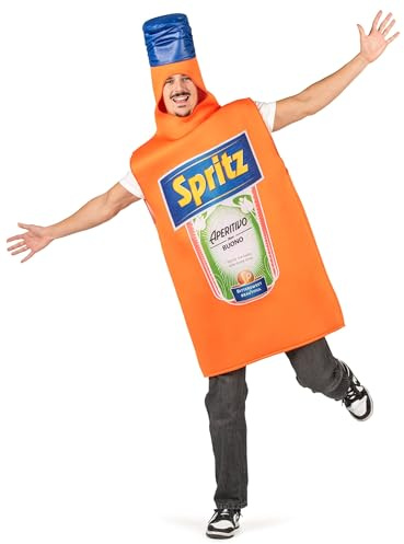 DEGUISE TOI - Costume da bottiglia aperitivo arancione adulto - 1 tunica - Taglia unica - Arancione - Costume adulto - 100% poliestere - Lavare a mano - Carnevale