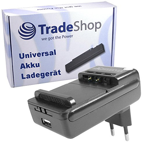 Trade de Shop universal cargador de carga para batería de ion de litio 3,7 V hasta 6,5 cm, base de carga 360 ° giratorio compatible con muchos Smartphone Teléfono Móvil Cámara Digital Baterías