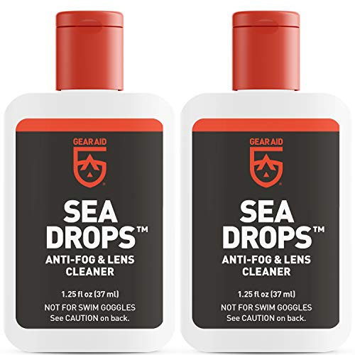 GEAR AID Sea Drops Cleaner and Anti-Fog for Dive and Snorkel Masks, Clears Up Dirty, Foggy Lenses, 1.25 fl oz