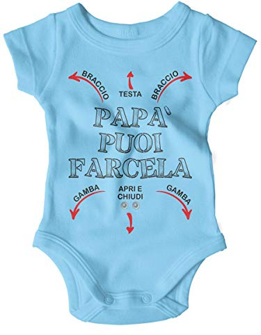 Body Neonato Divertente papà Puoi Farcela Bodino Manica Corta Idea Regalo Nascita Tutina Neonato Bimbo Bimba