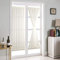 ele ELEOPTION French Türvorhang, Eleganz, Innenvorhänge, Dekoration für Zuhause, romantisch, Fenstervorhang, Stangentaschen, Oben nach unten, 1 Vorhang (Weiß, H183 x B64 cm (1er Pack))