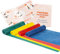 Original Thera-Band Set - 4 Gymnastikbänder für Fitnessübungen und Physiotherapie - inkl. Trainingsplan - 4er Set je 2,5m - Grün, Gelb, Rot, Blau - Flamingo ON The Beach