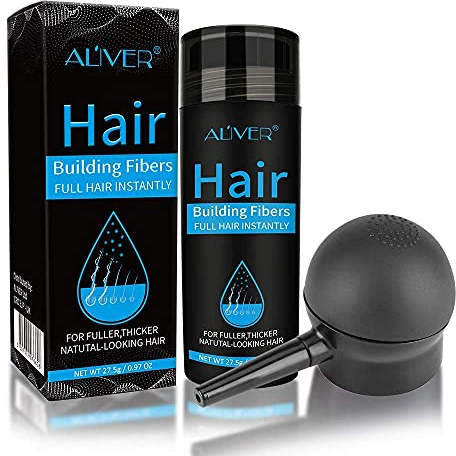 Professionelle Haarfasern FüR DüNner Werdendes Haar Mit SprüHapplikator, NatüRliche Keratin-Haaraufbaufaser, Haarpuder, Haarausfall-Concealer FüR MäNner Und Frauen, Kahle Stellen (Dunkelbraun)
